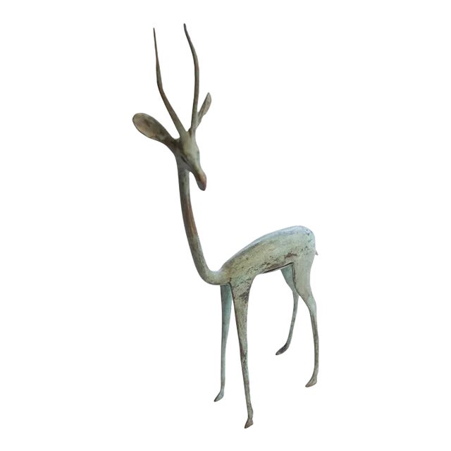 Vintage African Left Facing Brightly Oxidized Gazelle For Sale