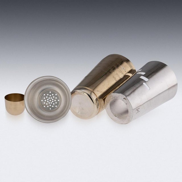 20th Century American Silver Plated Recipe Cocktail Shaker, 1930s For Sale - Image 6 of 14