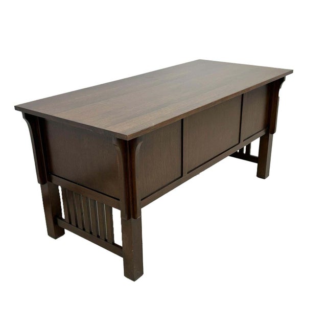 Brown Preorder Mission Quarter Sawn Oak 5 Drawer Desk - Walnut For Sale - Image 8 of 11