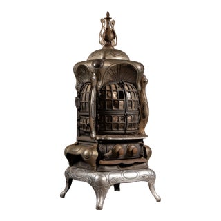 Late 19th C. Cribben & Sexton Sunbeam "Universal" Cast Iron Parlor Stove For Sale