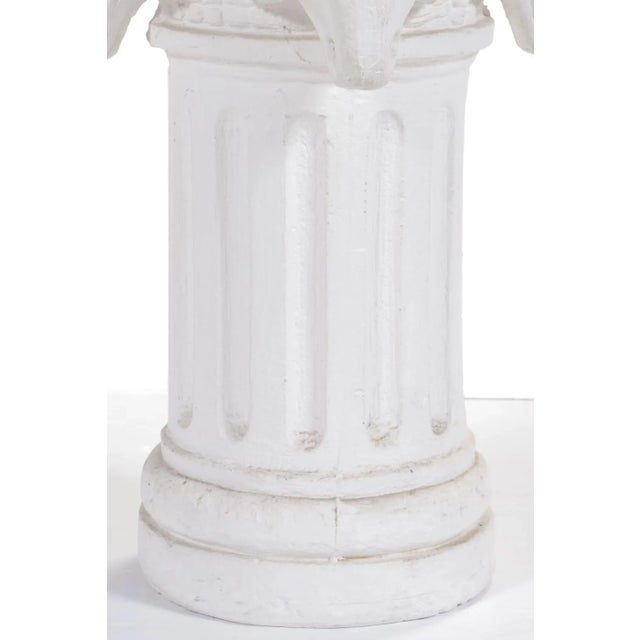 1970s Rams Head Neoclassical Furniture Pedestal Column Plant Stand White For Sale In Cincinnati - Image 6 of 12