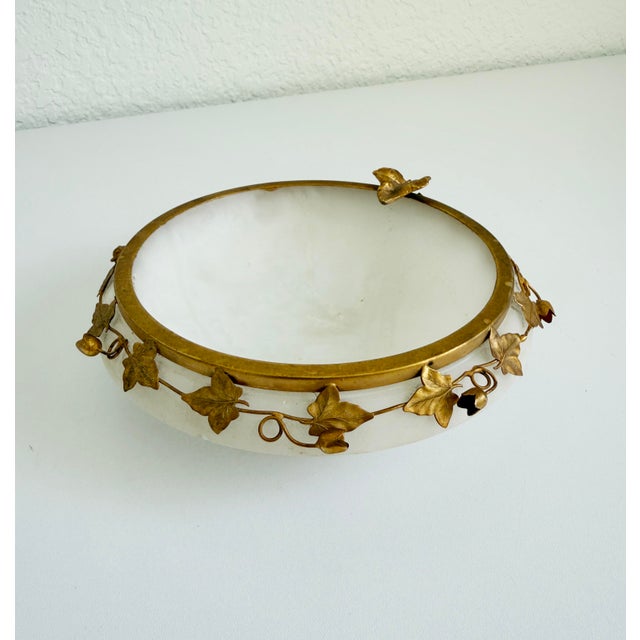 1960s Italian Alabaster & Filagree Ashtray Vide Poche For Sale - Image 10 of 13