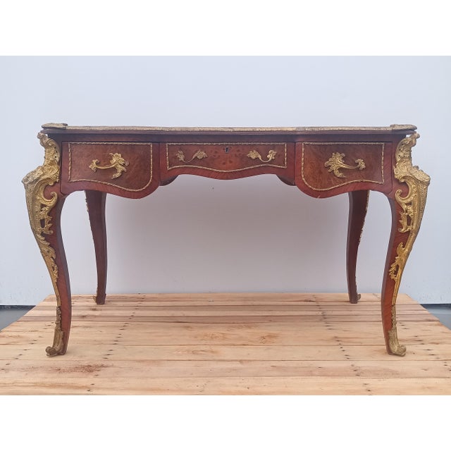 1910s French Louis XV Style Bureau Plat / Writing Desk For Sale - Image 10 of 16