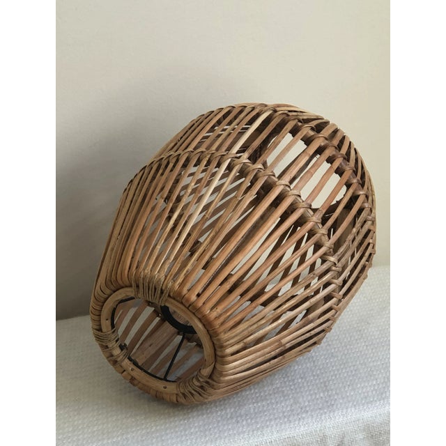 Vintage Boho Rattan Pendant Light Shade For Sale - Image 10 of 11