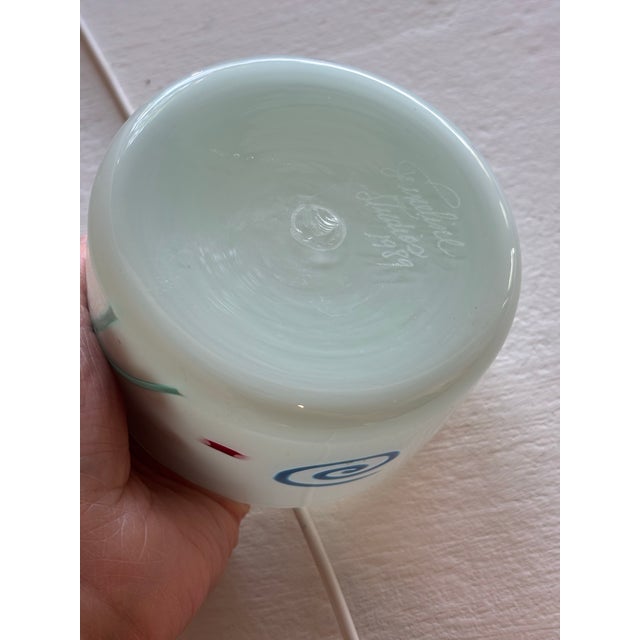 Mid-Century Modern Vintage 1989 Fineline Studio (Kerry Feldman) Art Glass Creamer and Sugar Vessel With Lid Set For Sale - Image 3 of 4