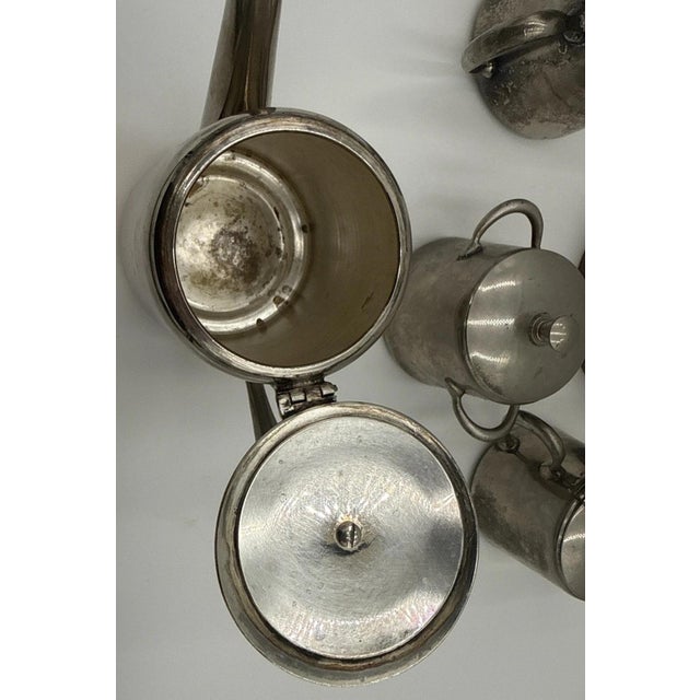 Moroccan Berrad Silver-Plated Teapot Set, 4 Pieces For Sale - Image 9 of 11