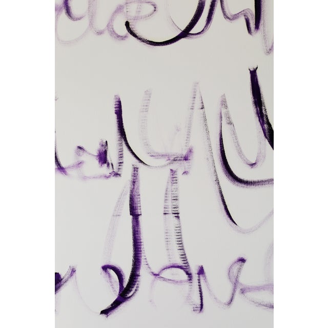 "Proto Text 3 / Purple" - Large Abstract Oil Painting by Simon Findlay For Sale - Image 16 of 17