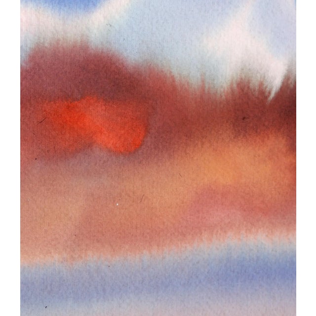 Modern Dream Landscape, Erik Freyman Watercolor With Pastels on Paper, Signed in Pen For Sale - Image 3 of 4
