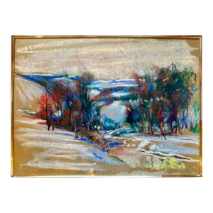 Mid 20th Century Walter Emerson Baum Delaware Valley Winter Scene in Pastels