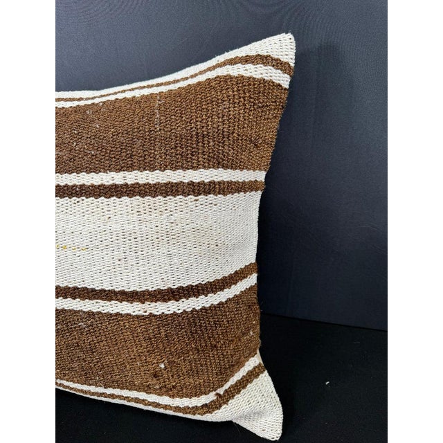 Contemporary Turkish Hemp Pillow Cushion Natural Beige Brown Cushion Cover 20x20 For Sale - Image 3 of 4