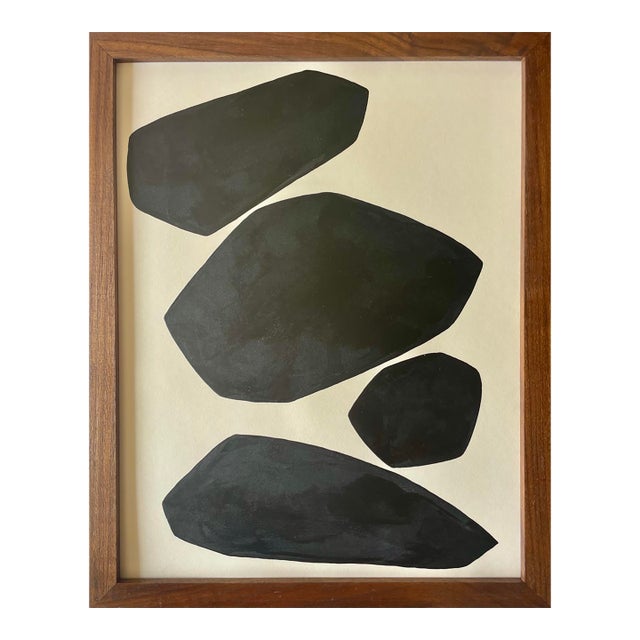 2026 "Il Tizzone No. 3" Abstract Minimalist Painting on Paper by Artist r.k. Red For Sale
