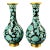 9" Pair Vintage Chinese Cloisonné Vases - Black & Turquoise Floral (Frid Estate) For Sale