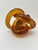 Signed Amber & Cognac Art Glass Infinity Knot Sculpture, Serpentine Texture For Sale In Palm Springs - Image 6 of 17