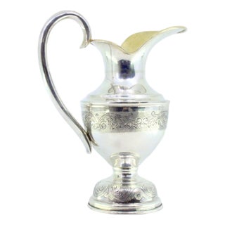 Silver Water Jug with Engravings For Sale