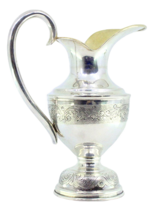 Silver Water Jug with Engravings