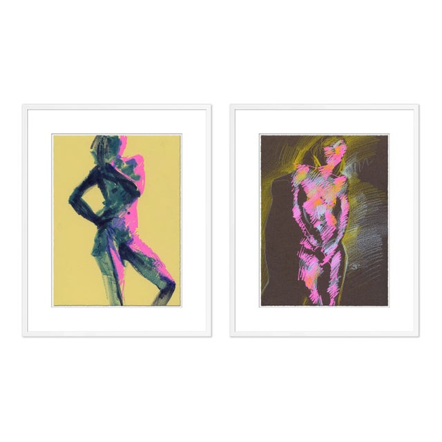 David Orrin Smith Figure 7 & 8 Diptych by David Orrin Smith in White Frame, XS Art Print For Sale - Image 4 of 4