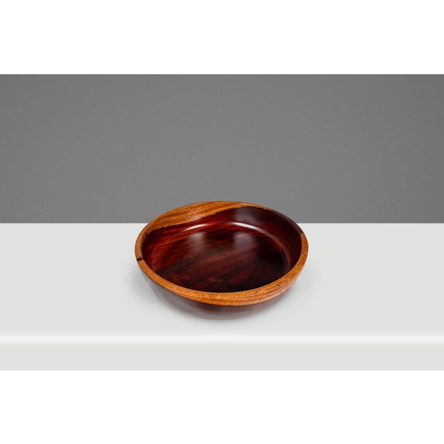 Mid-Century Modern Mid-Century Modern Wood-Turned Hand-Crafted Serving Bowl in Solid Mahogany, C. 1970s For Sale - Image 3 of 16