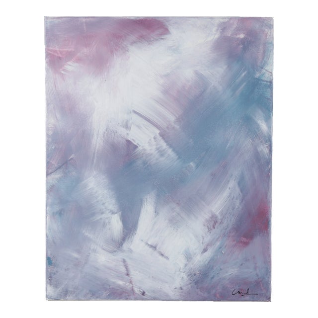 "Amethyst Skies" Contemporary Abstract Mixed-Media Painting For Sale