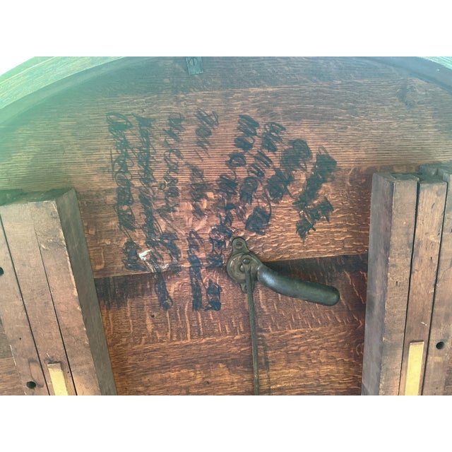 1940s Banta Quarter Sawn Oak Round Dining Table For Sale - Image 4 of 14