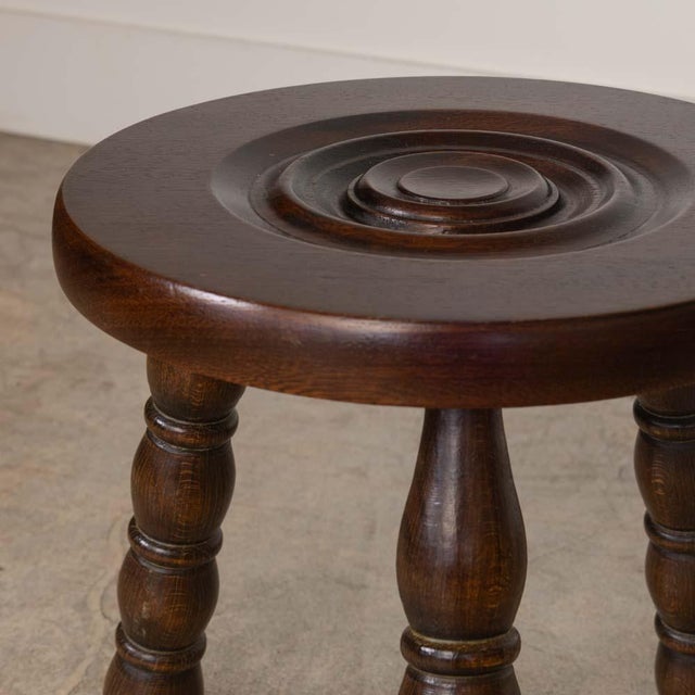 1950s French Wood Tripod Stool For Sale In Los Angeles - Image 6 of 9