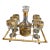 Culver Valencia Decanter & Wine Glasses Bar Set 22 Karat Gold Design Mid Century Vintage Cocktail Set For Sale