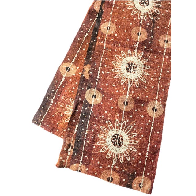 1980s Vintage Indonesian Earth Tone Batik Bark Cloth Textile, 5 Yards For Sale - Image 5 of 9