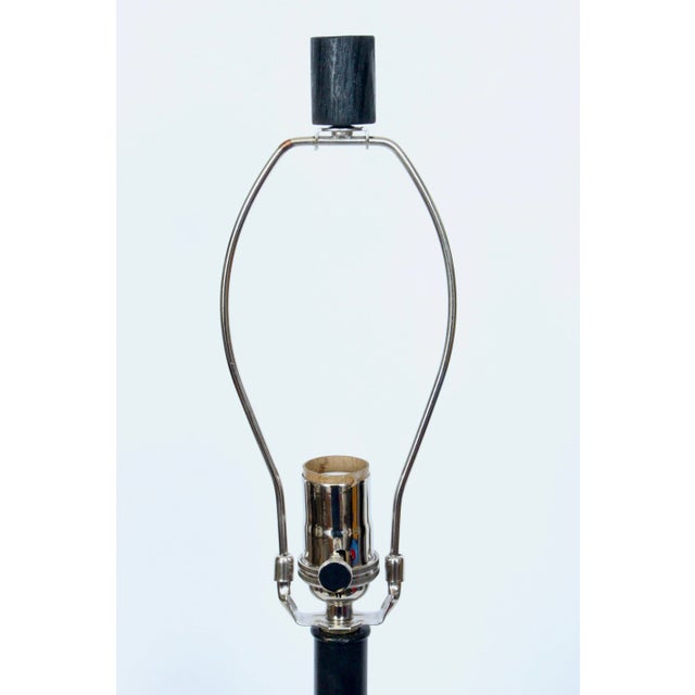 1950s Tall Design-Technics Black, White & Gray Pottery Table Lamp, 1950's For Sale - Image 5 of 13