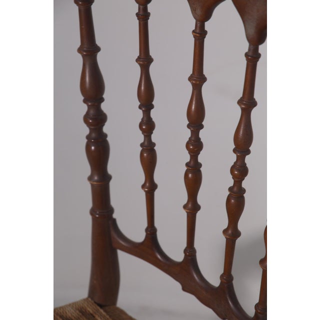 Brown Italian Chiavarine Umbertine Chairs with Rope, 1920s, Set of 6 For Sale - Image 8 of 12