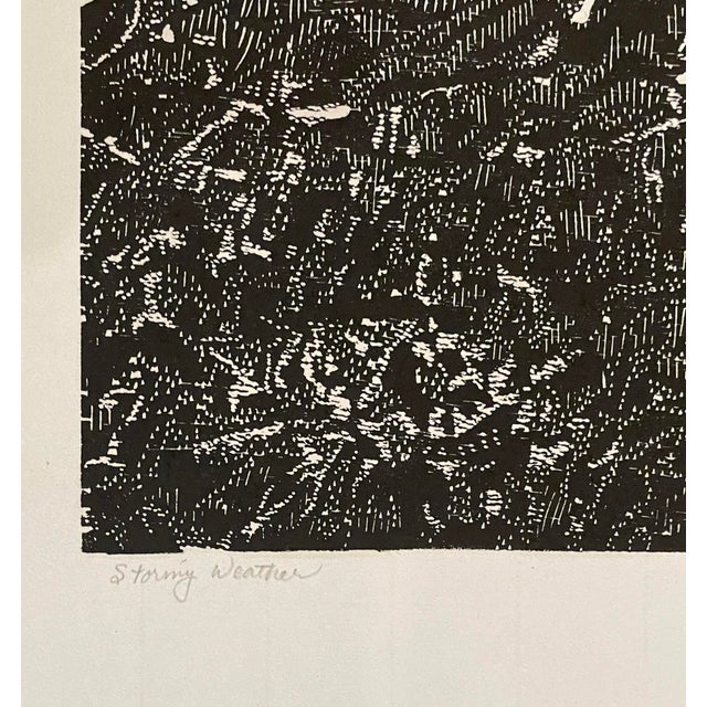 By Nebraska Carol Meis Ellington “Stormy Weather” pencil signed, titled and numbered 1 of 6. Sheet: 17.75 x 23 Image: 13 x...