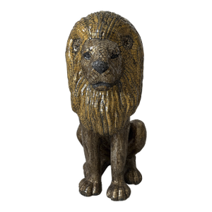 1990s Mosaic Glass Lion Floor Statue