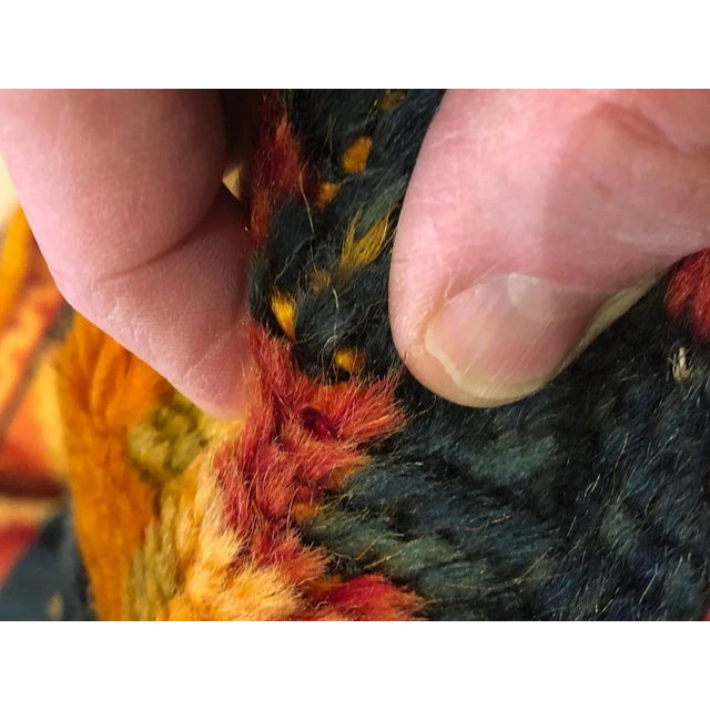 20th Century Blue Yellow Orange Berber Moroccan Rug, 1950s For Sale - Image 11 of 14