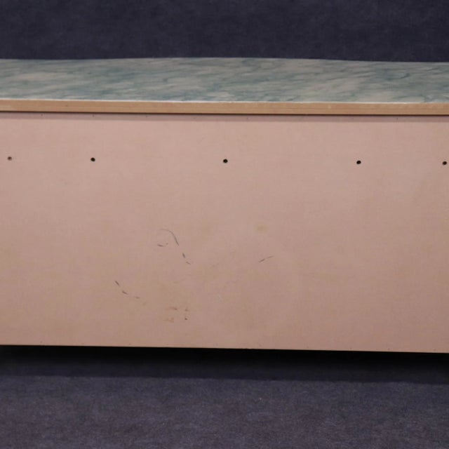 French Superb Paint Decorated Baker Attributed French Faux Painted Marble Dresser For Sale - Image 3 of 12