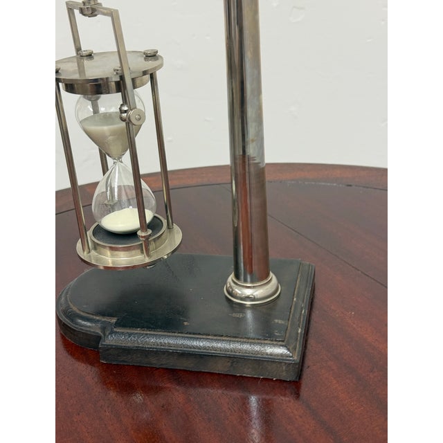 Silver Hourglass Timer on Wood Base, Vintage For Sale - Image 8 of 11