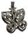 Vintage 925 Sterling Silver Openwork Filigree Butterfly Pendant Necklace 1970s For Sale