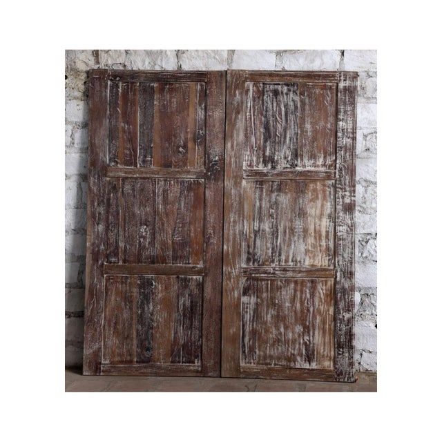 Antique Floral Carved Chakra Barn Door – Rustic Sliding Statement Door 80x36 For Sale - Image 4 of 5