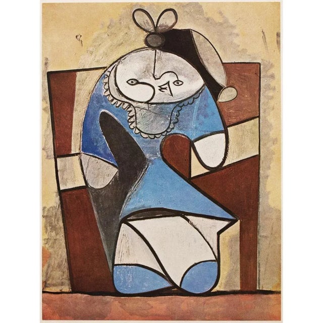 An excellent vintage period offset lithograph, print, of Pablo Picasso painting "La Fille De La Concierge" (The...
