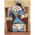 An excellent vintage period offset lithograph, print, of Pablo Picasso painting "La Fille De La Concierge" (The...