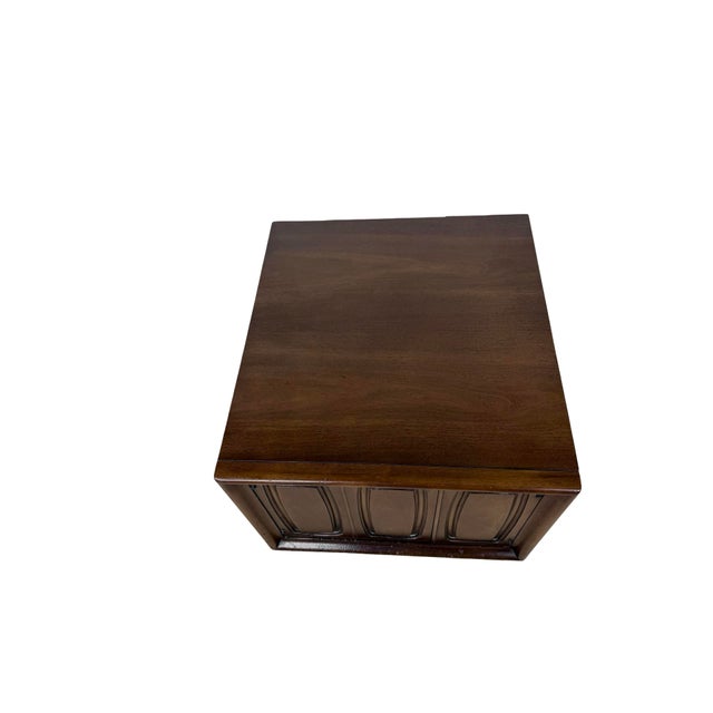 Broyhill Premier Emphasis Mid-Century Modern Walnut Cabinet End Table For Sale - Image 16 of 18