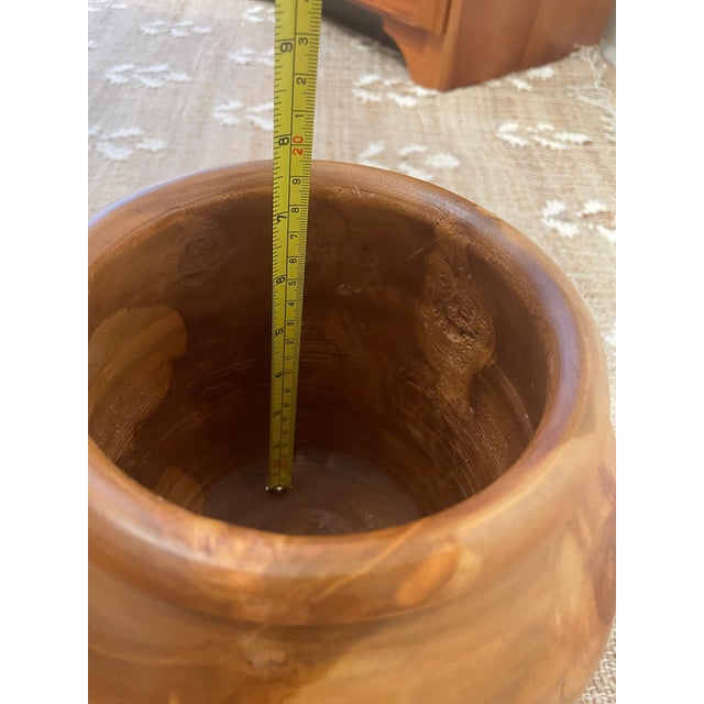 Turned Teak Root Dry Vase Rounded Urn For Sale - Image 11 of 11