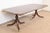 1980s Baker Furniture Style Georgian Banded Mahogany Double Pedestal Extension Dining Table, Newly Refinished For Sale - Image 5 of 12