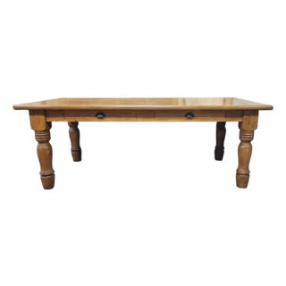 Vintage Large Farmhouse Harvest Dining Table For Sale