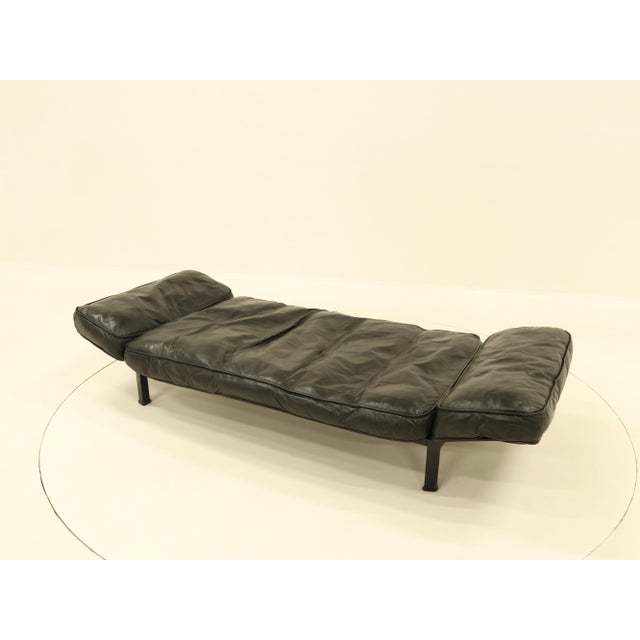 Daybed in Black Leather by Zanotta, 1990s For Sale - Image 3 of 18
