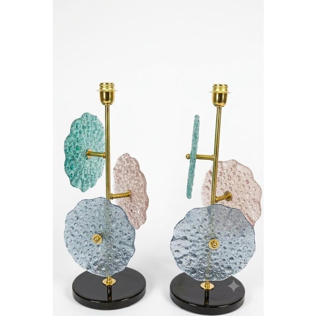 Vintage Murano Glass Table Lamps, 1990s, Set of 2, in Flawless conditions. Designed 1990 to 1999 European Plug (up to...
