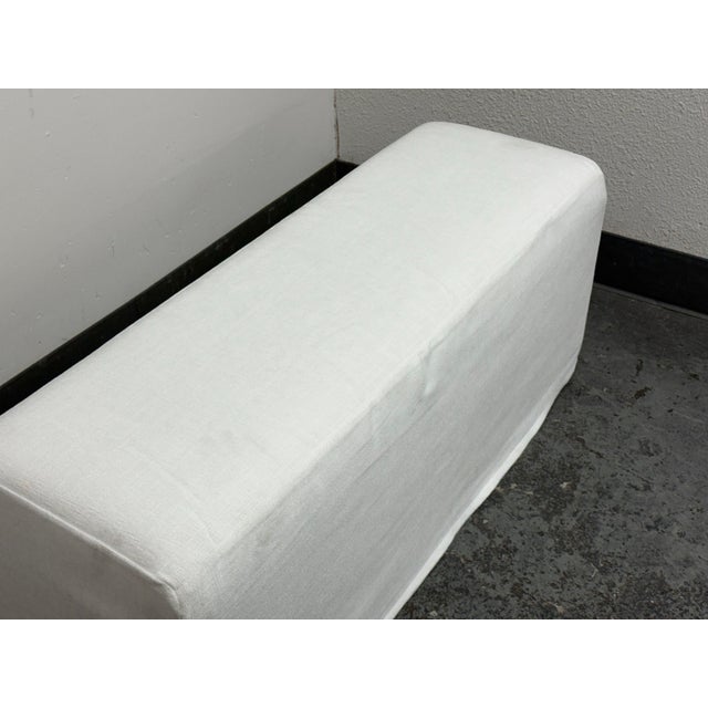 Textile Bespoke Woven Chenille Dining Bench For Sale - Image 7 of 12