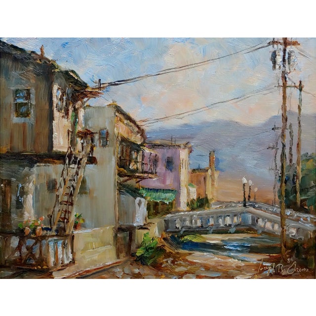 Figurative Joseph Areno -View of Miami Canal in Arizona - Oil Painting For Sale - Image 3 of 10