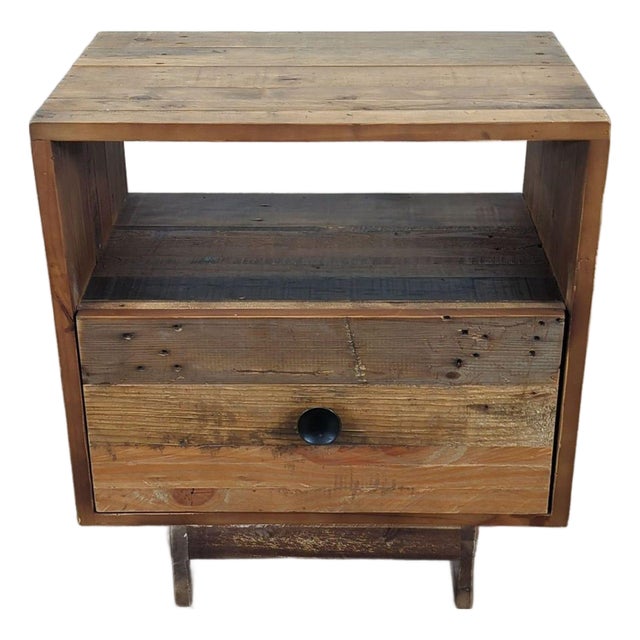 West Elm Emmerson Reclaimed Wood Nightstand, Attributed For Sale
