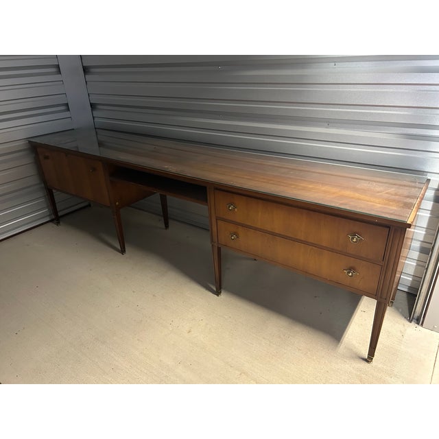Stow & Davis (Grand Rapids MI) mid-century Executive desk and Credenza SET purchased new circa 1960. Pieces are in...