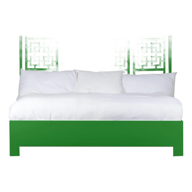 Palm Springs Platform Bed King, Bright Green For Sale
