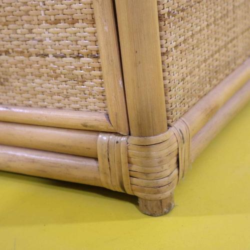 Rattan Nightstands with Four Drawers and Glass Top, Set of 2 For Sale - Image 6 of 12