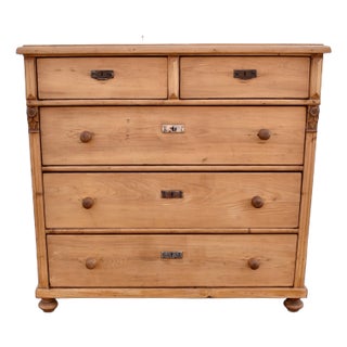 Pine Chest of Five Drawers For Sale